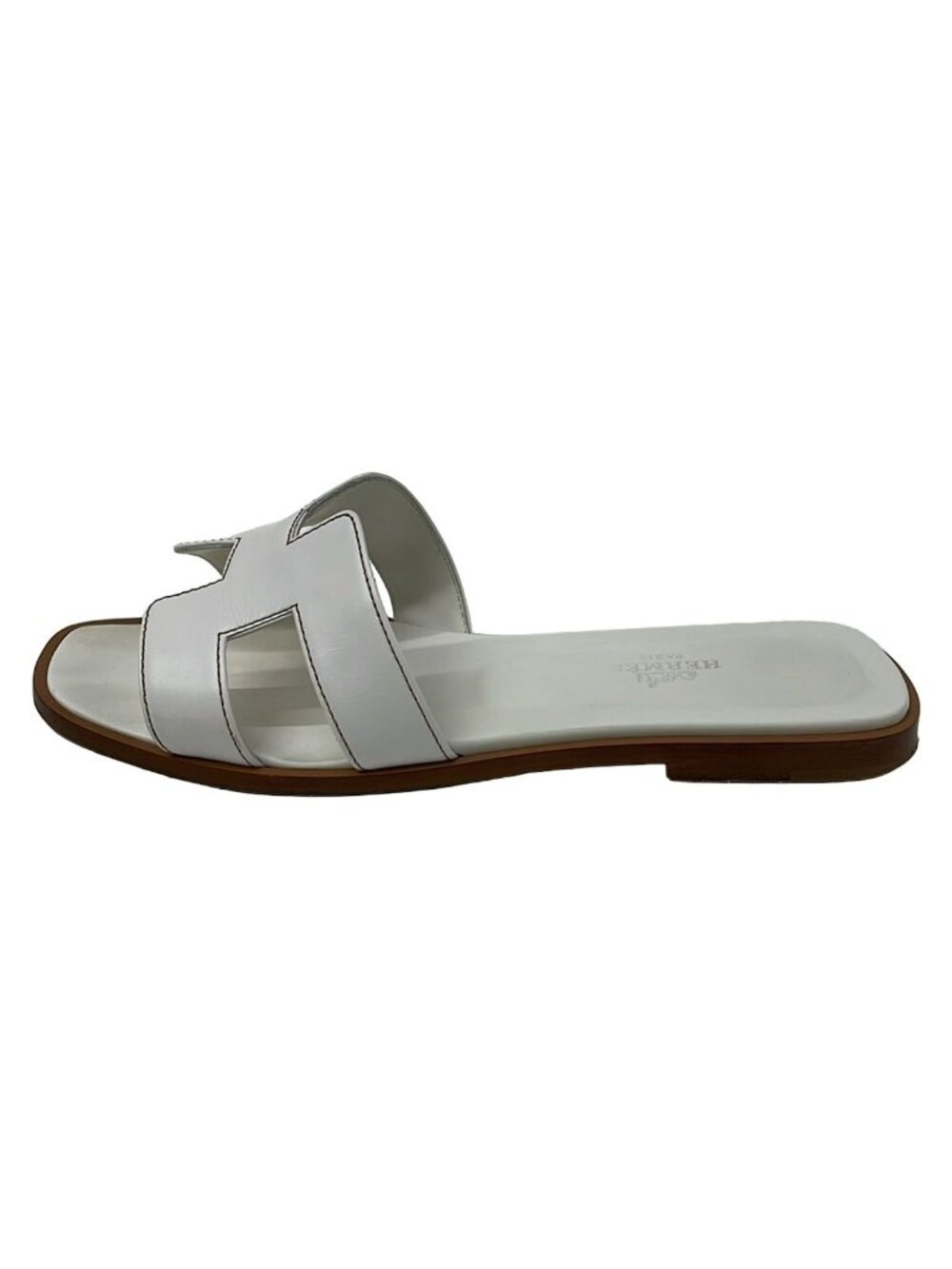 Hermes Mules Oran White Leather